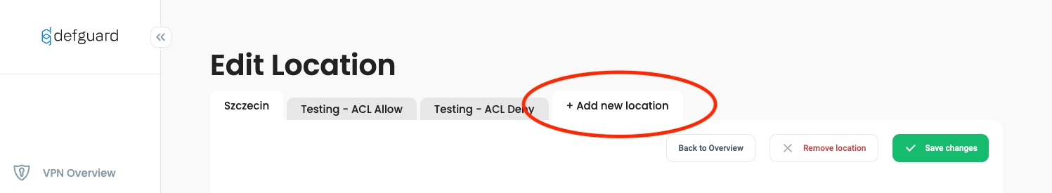 Adding a new location