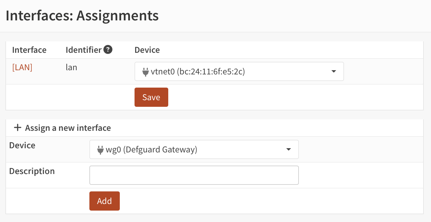 Interface Assignments