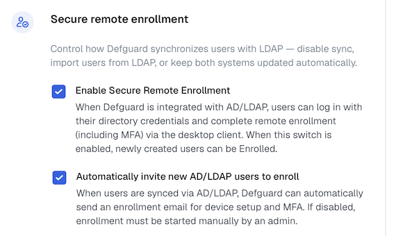 LDAP Secure remote enrollment